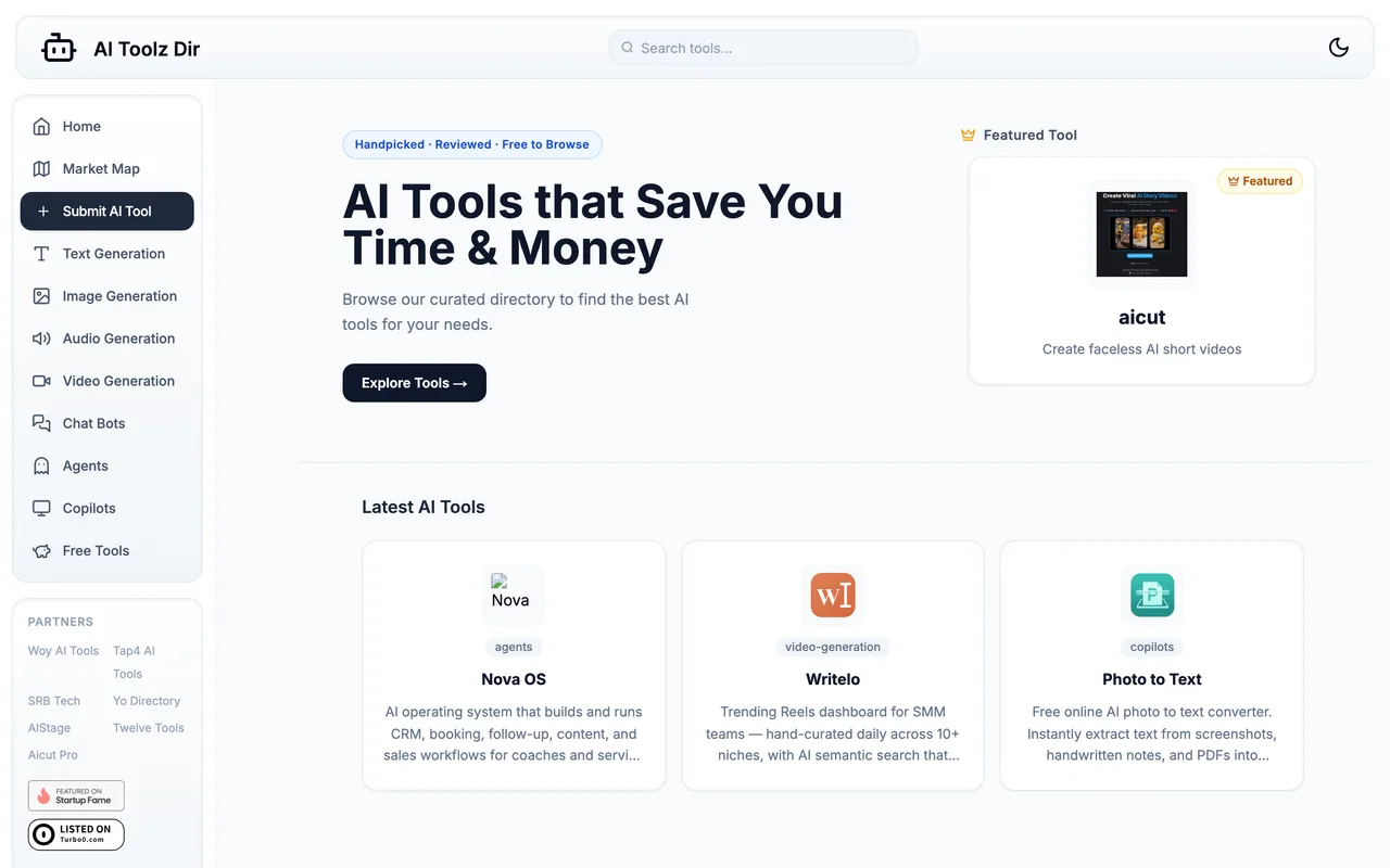 AI Toolz Dir homepage