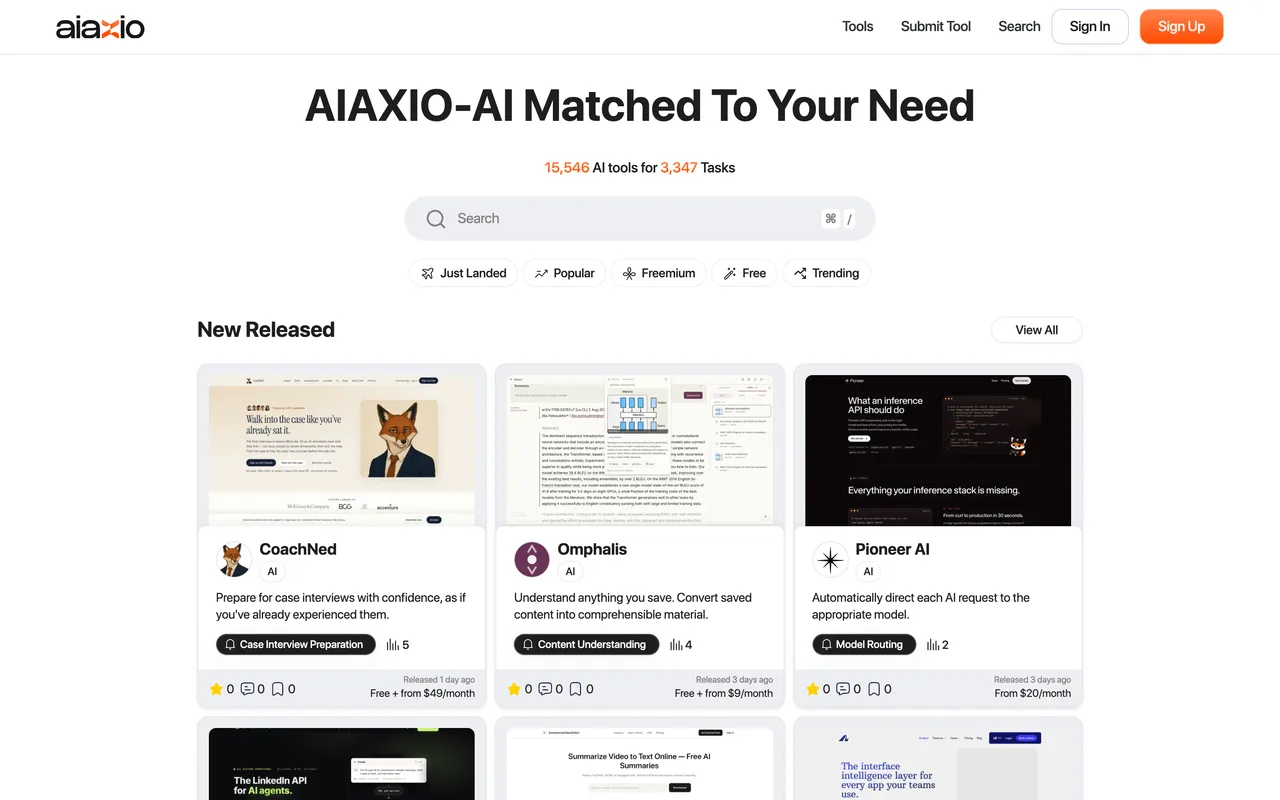 AIAXIO homepage