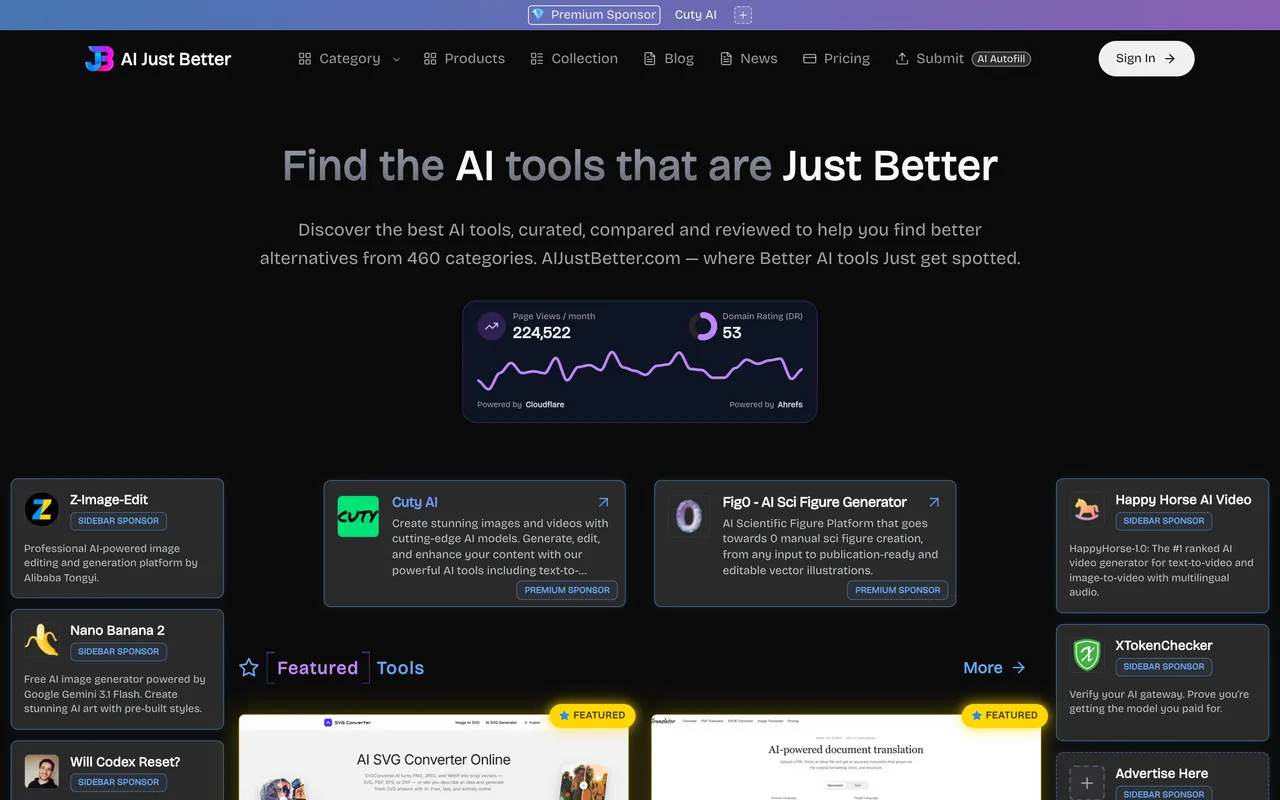 AI Just Better homepage