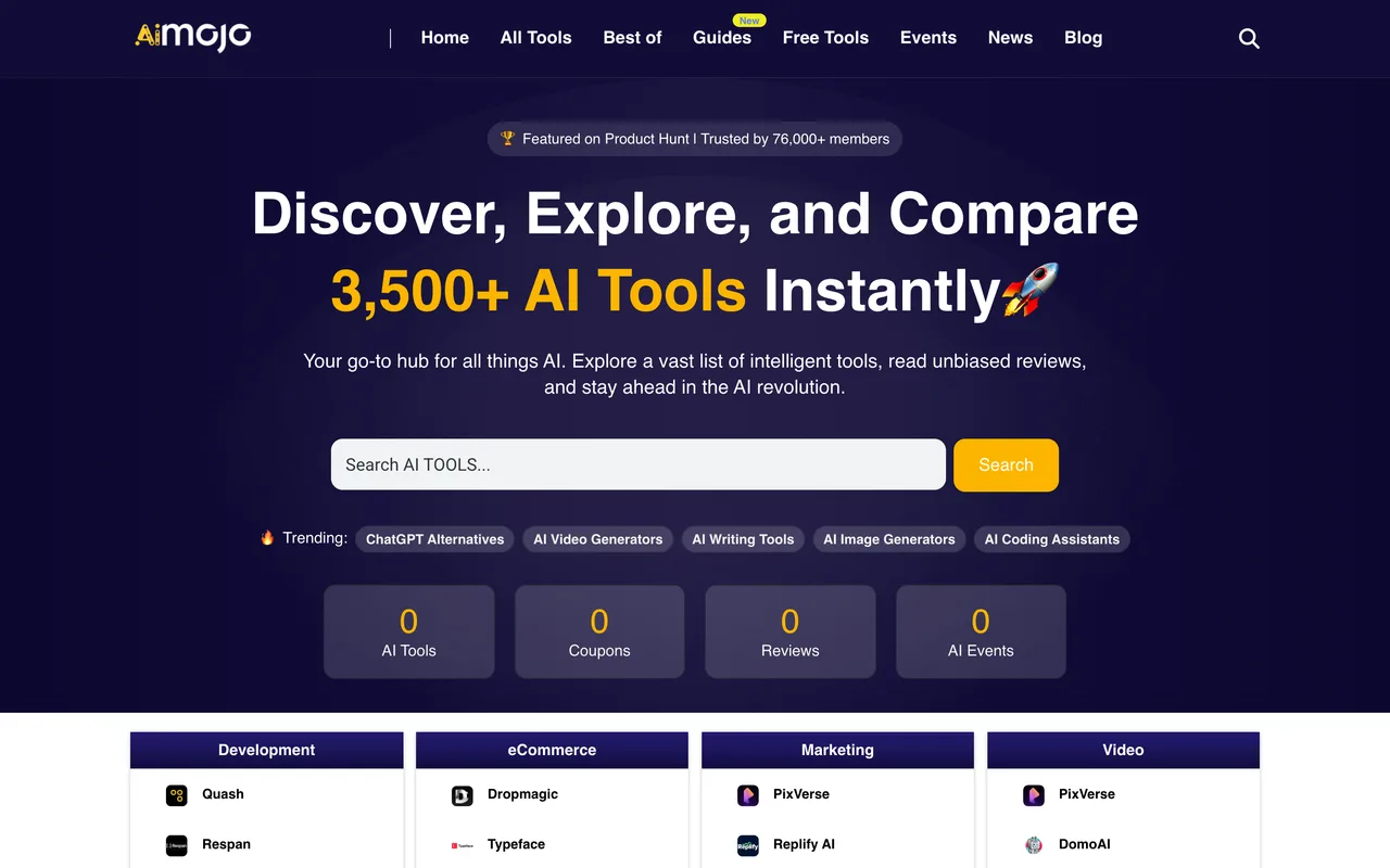 AI Mojo homepage