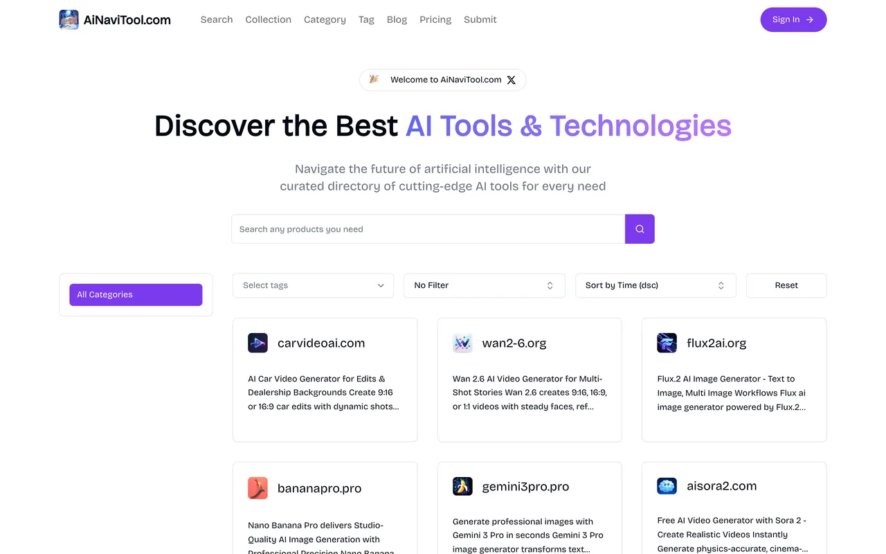 AiNaviTool homepage
