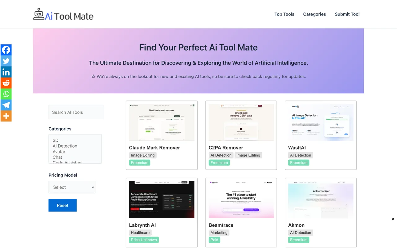 AiToolMate homepage