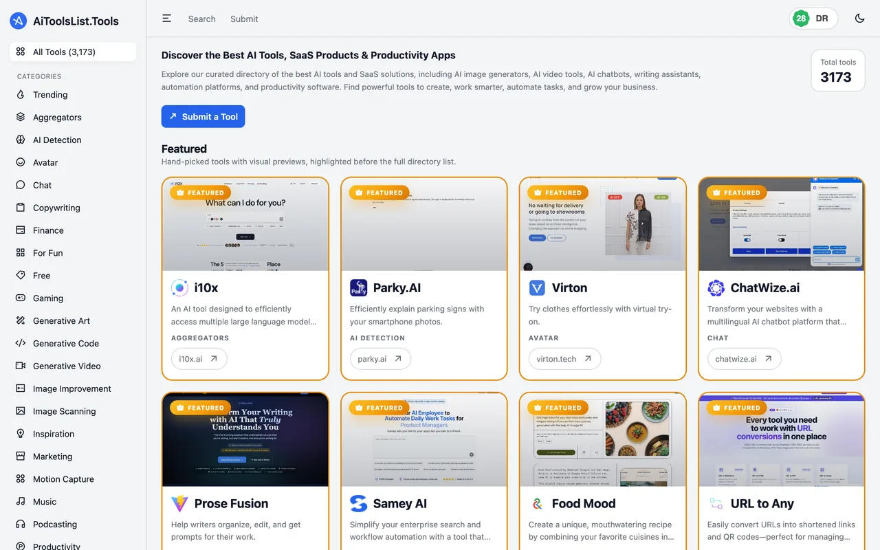 AiToolsList.Tools homepage