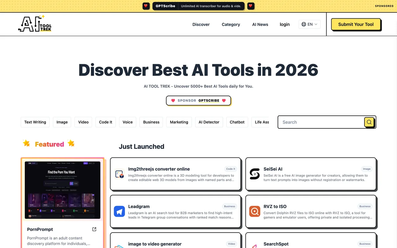 AI Tool Trek homepage