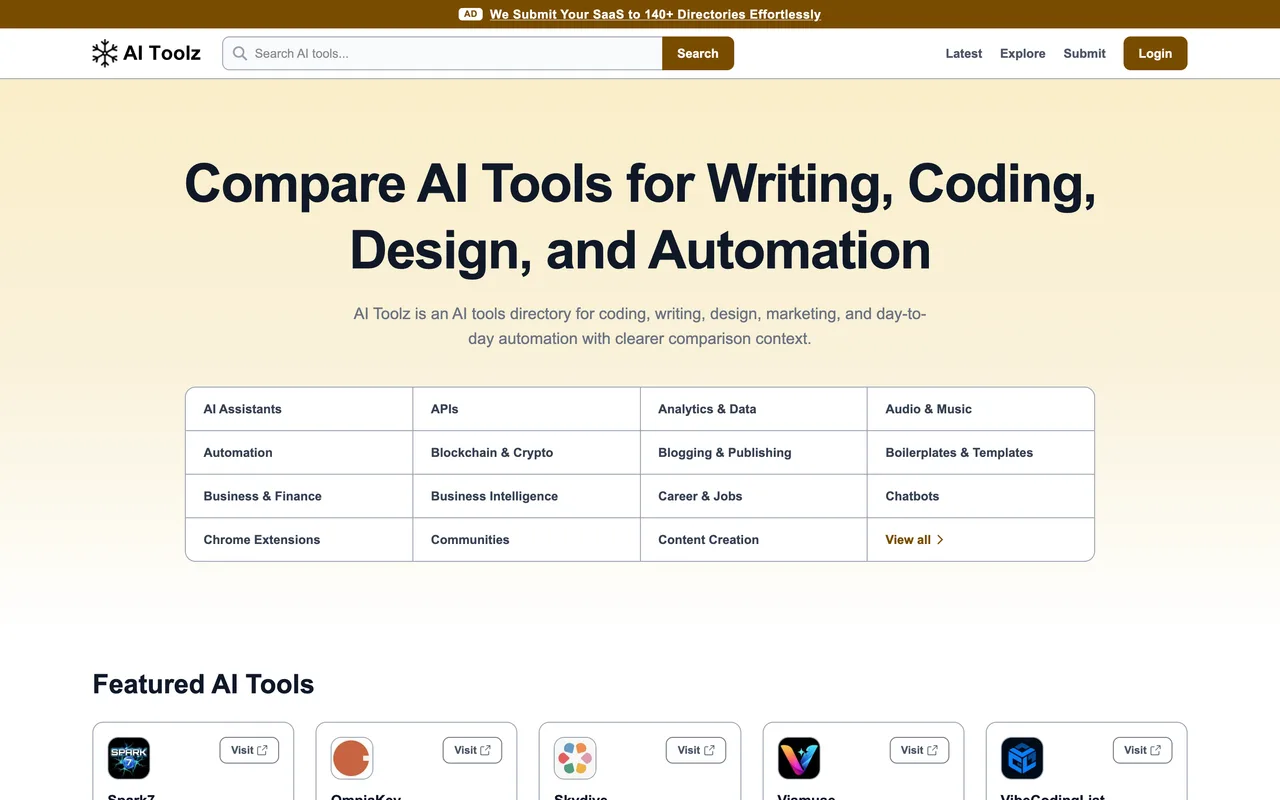 AI Toolz homepage