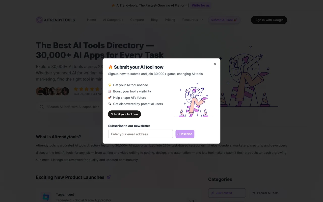 AITrendyTools homepage