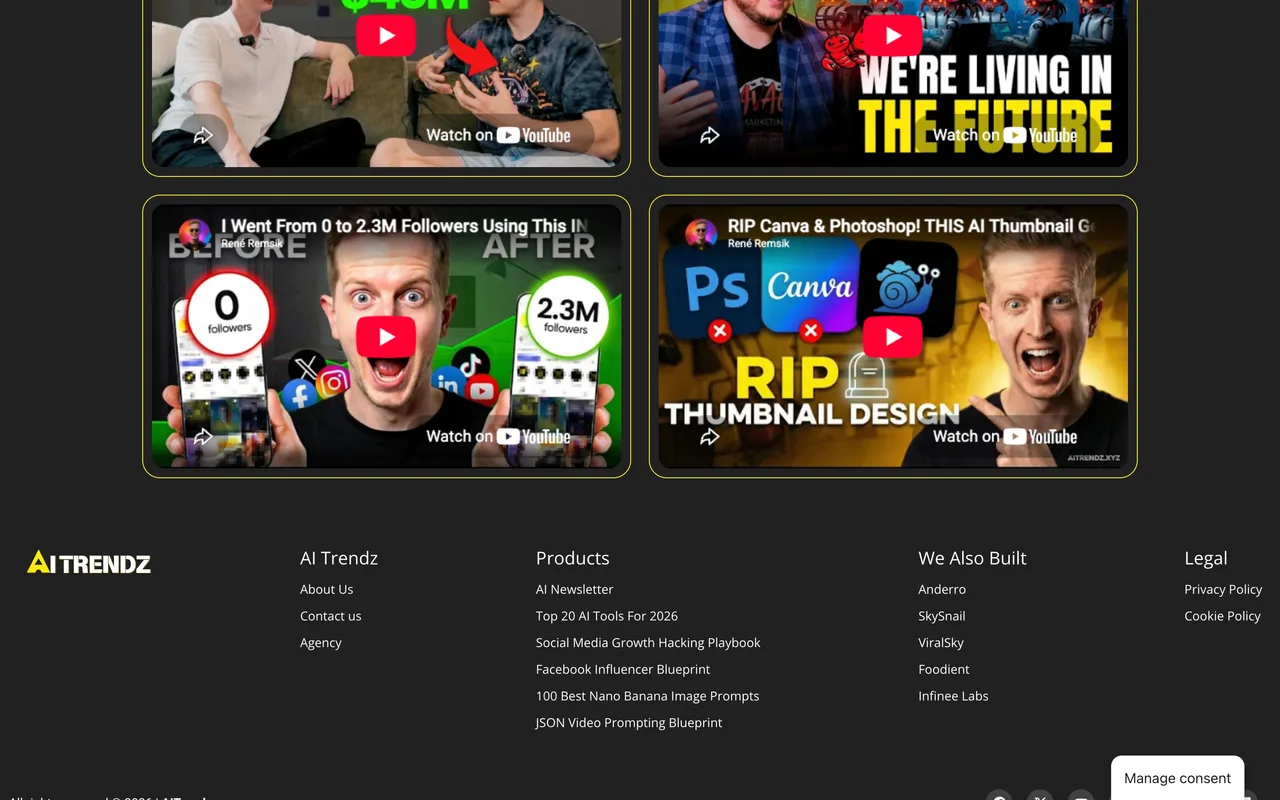 AI Trendz homepage