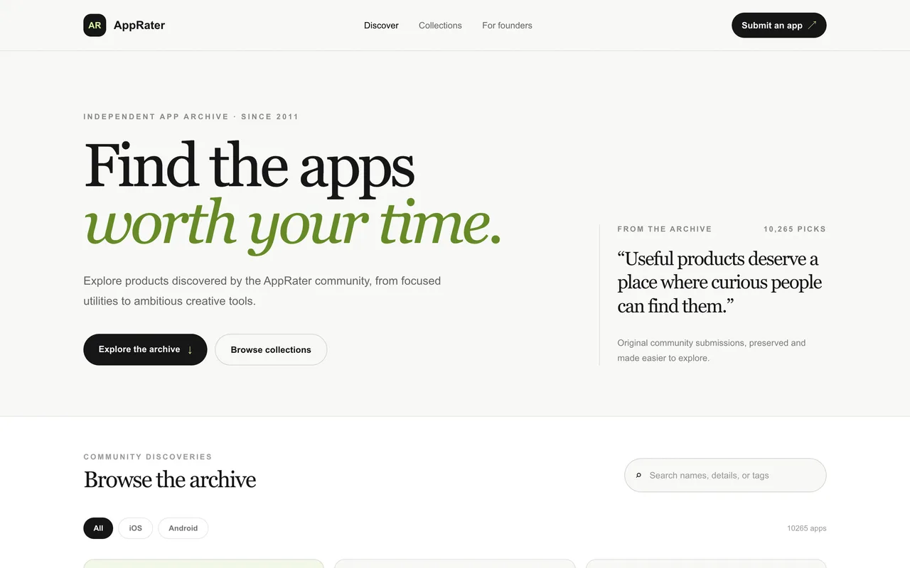 AppRater homepage