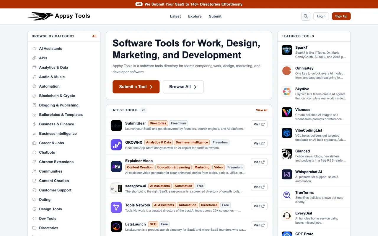 Appsy Tools homepage