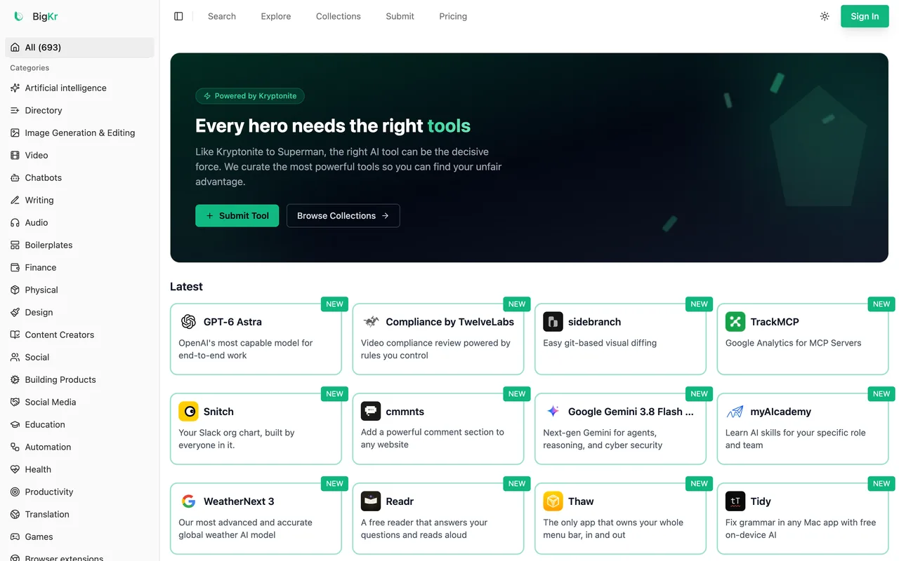 BigKr homepage