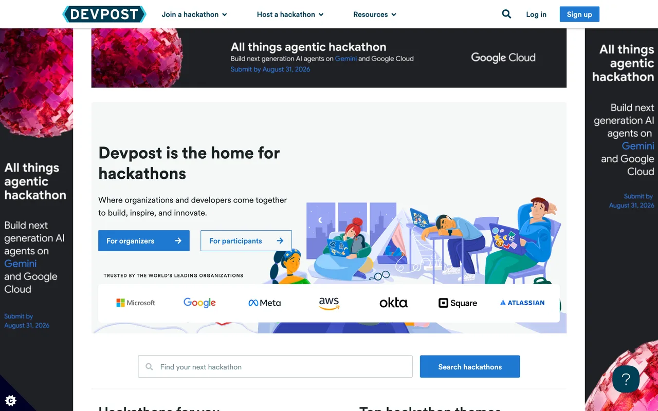 Devpost homepage