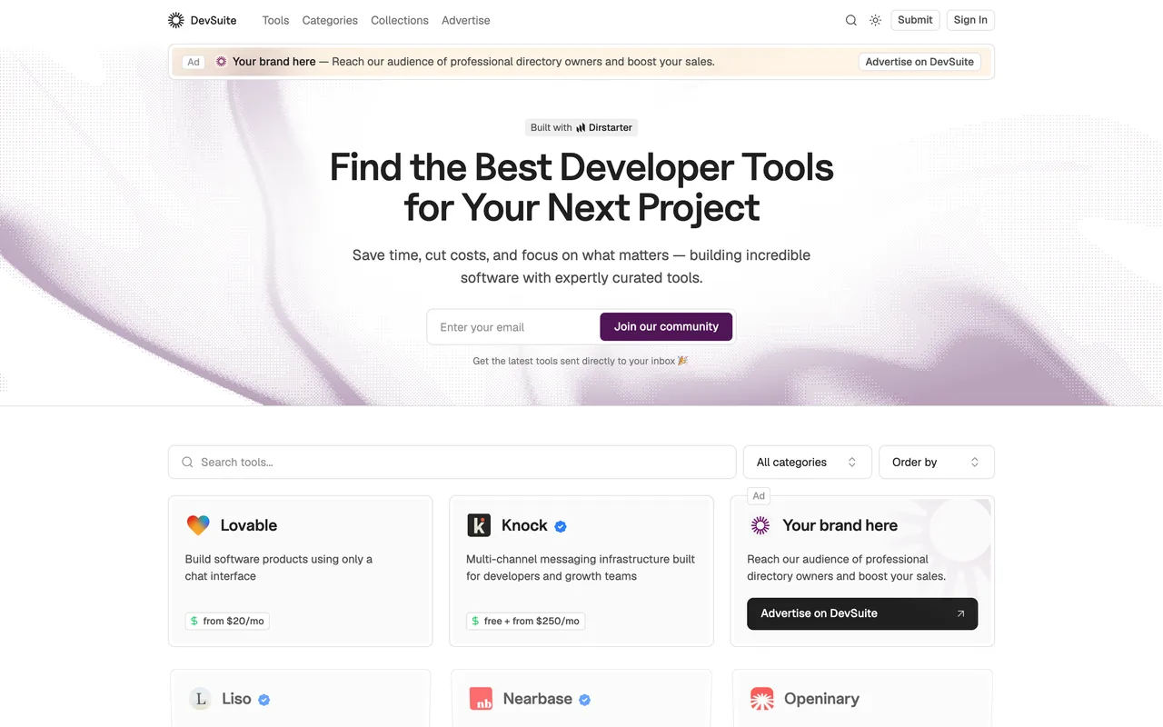 DevSuite homepage