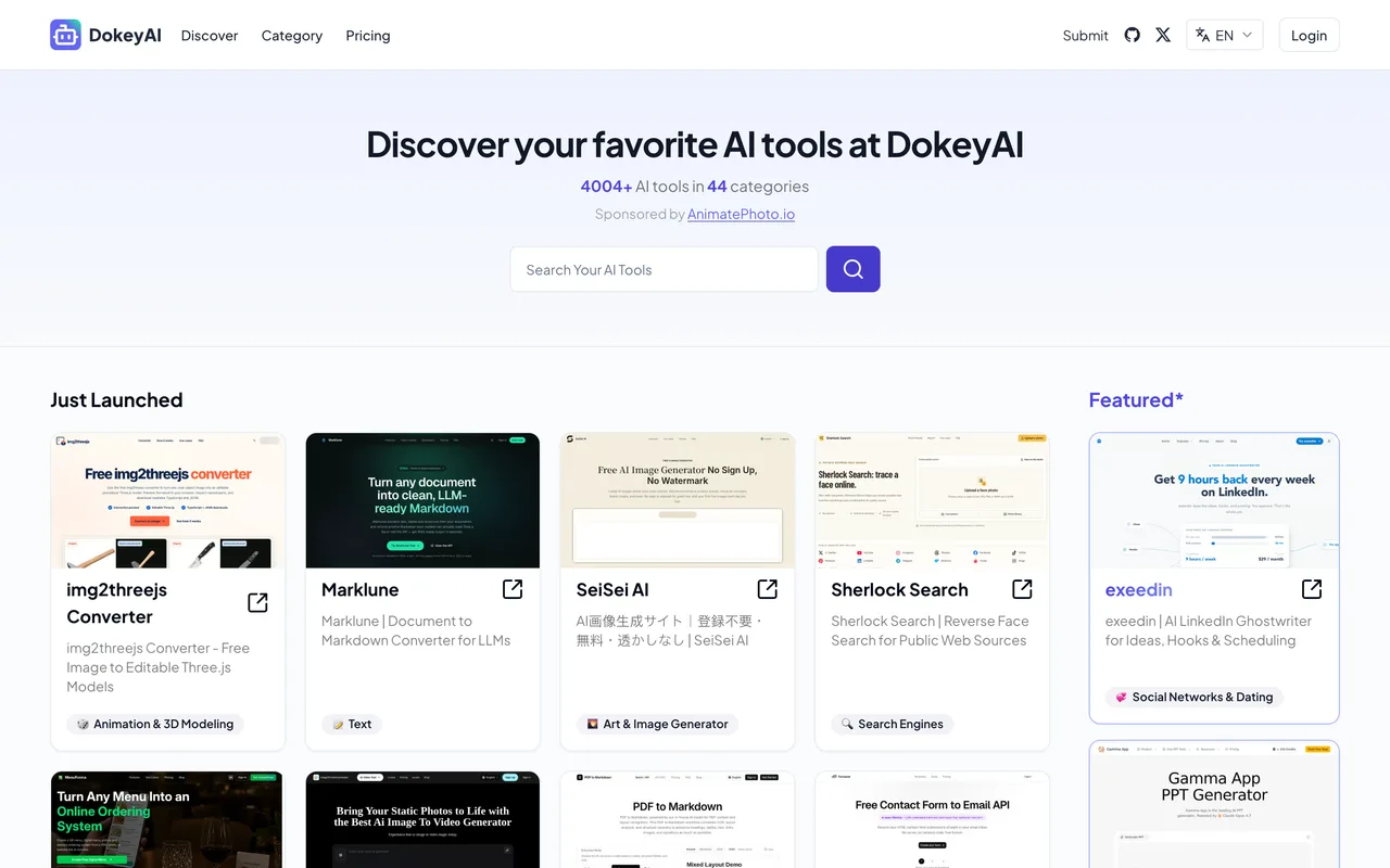DokeyAI homepage
