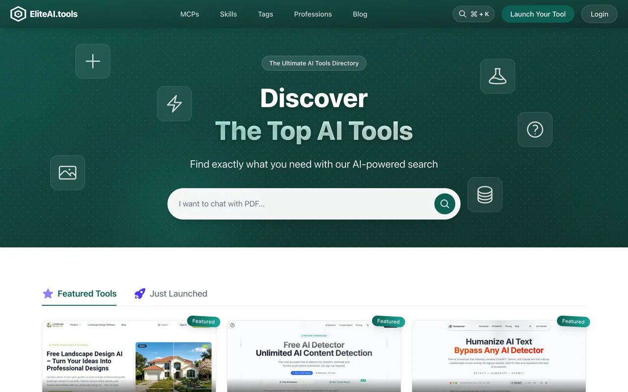EliteAI.tools homepage