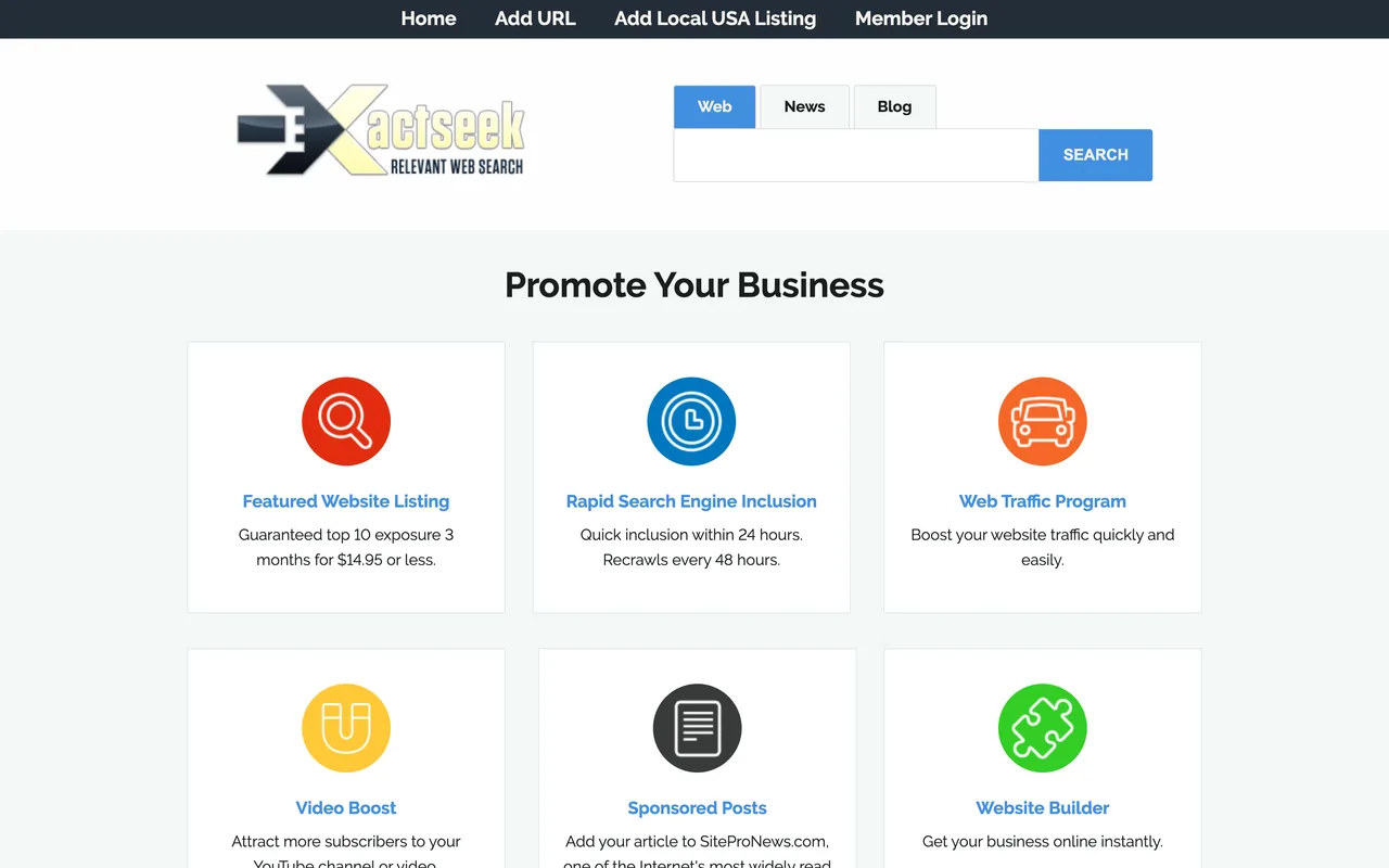 ExactSeek homepage