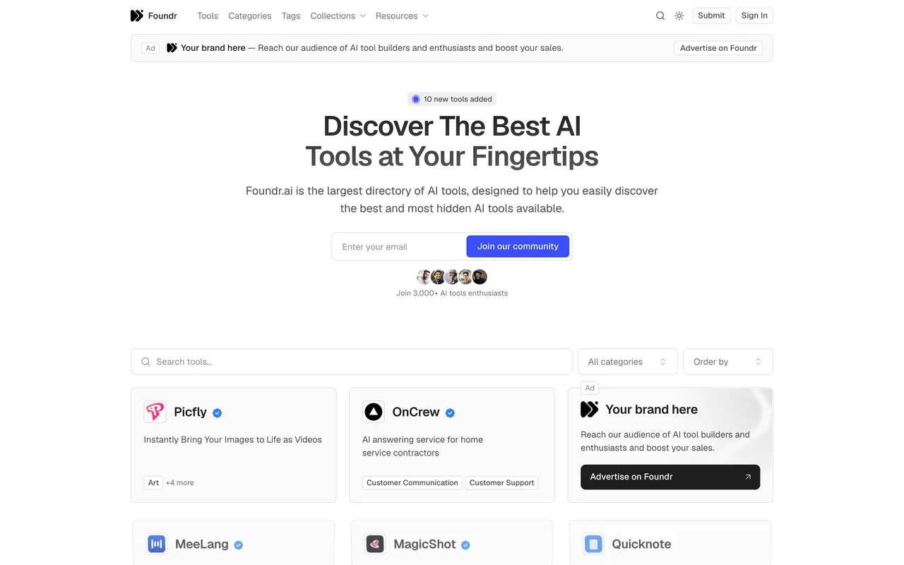 Foundr homepage