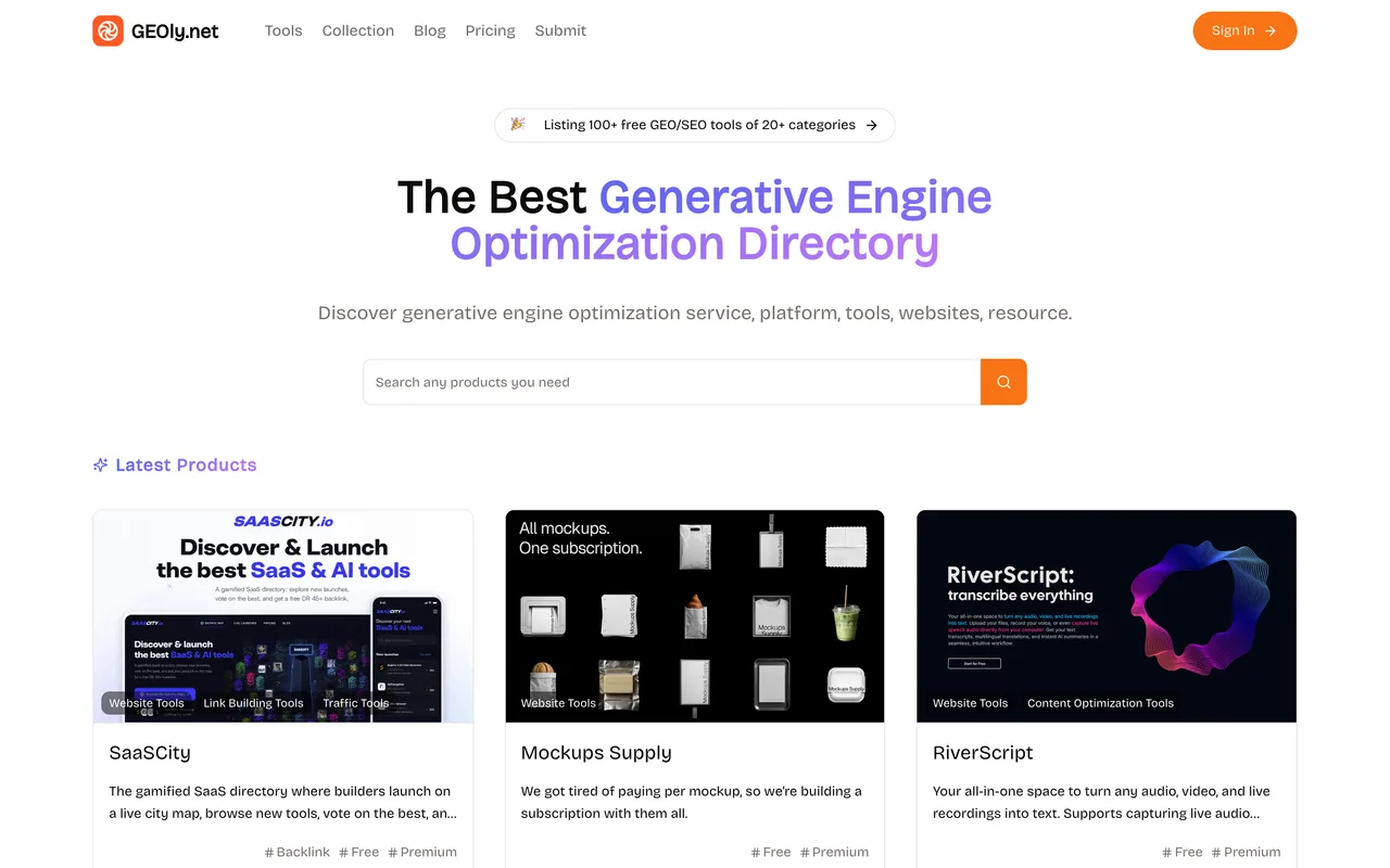 GEOly.net homepage