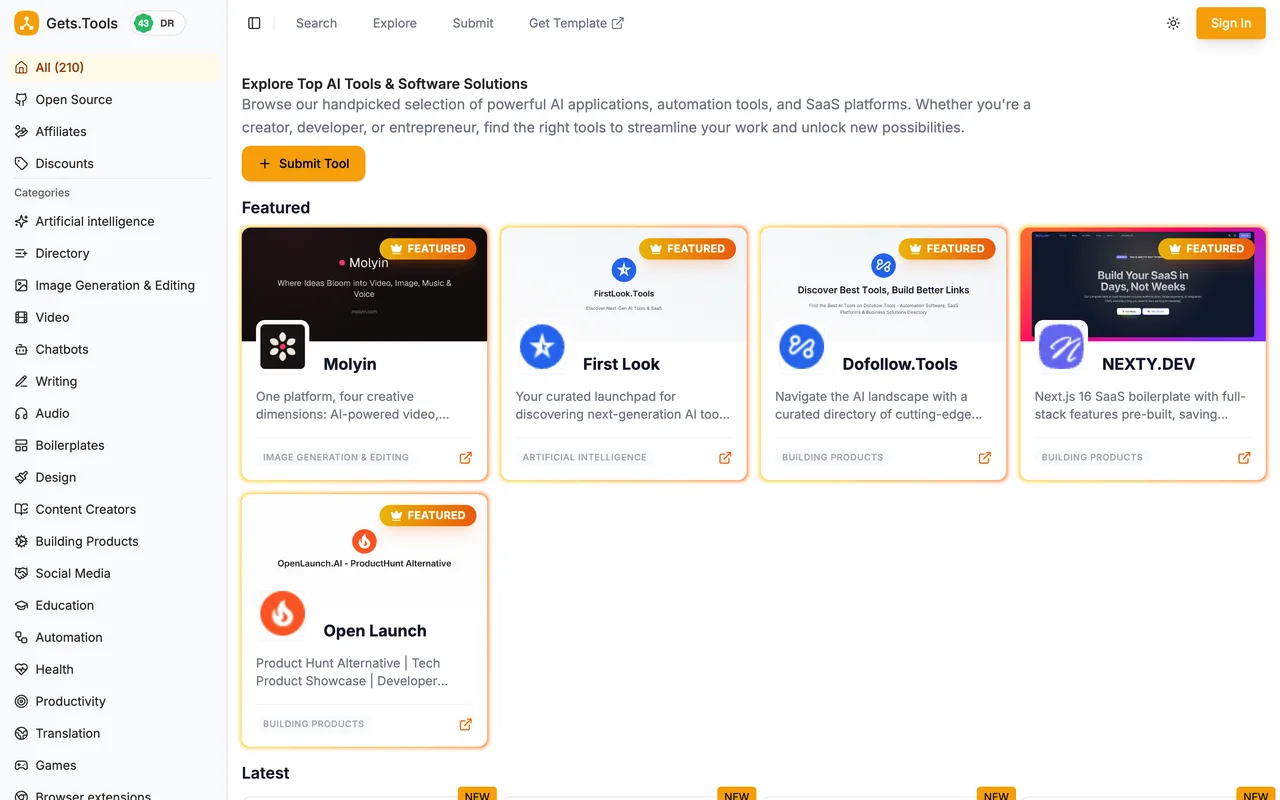 Gets.Tools homepage