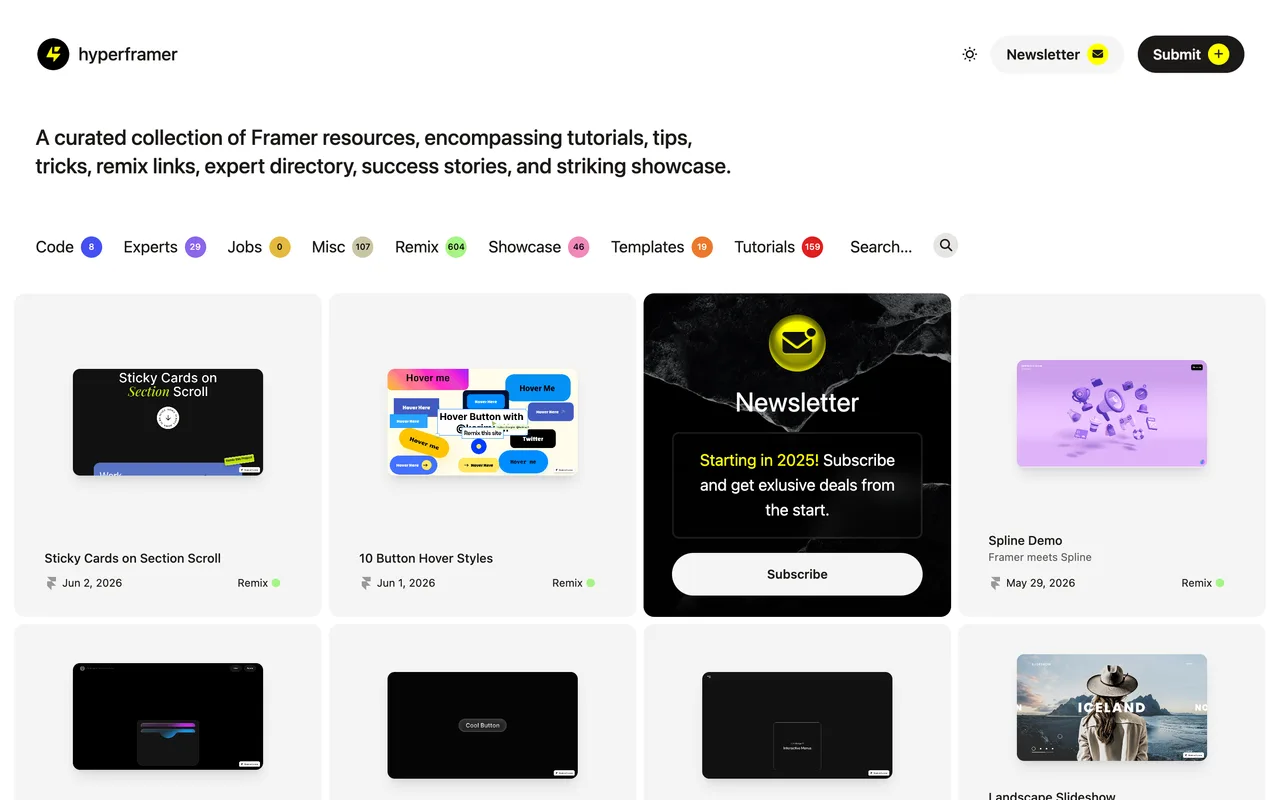 HyperFramer homepage
