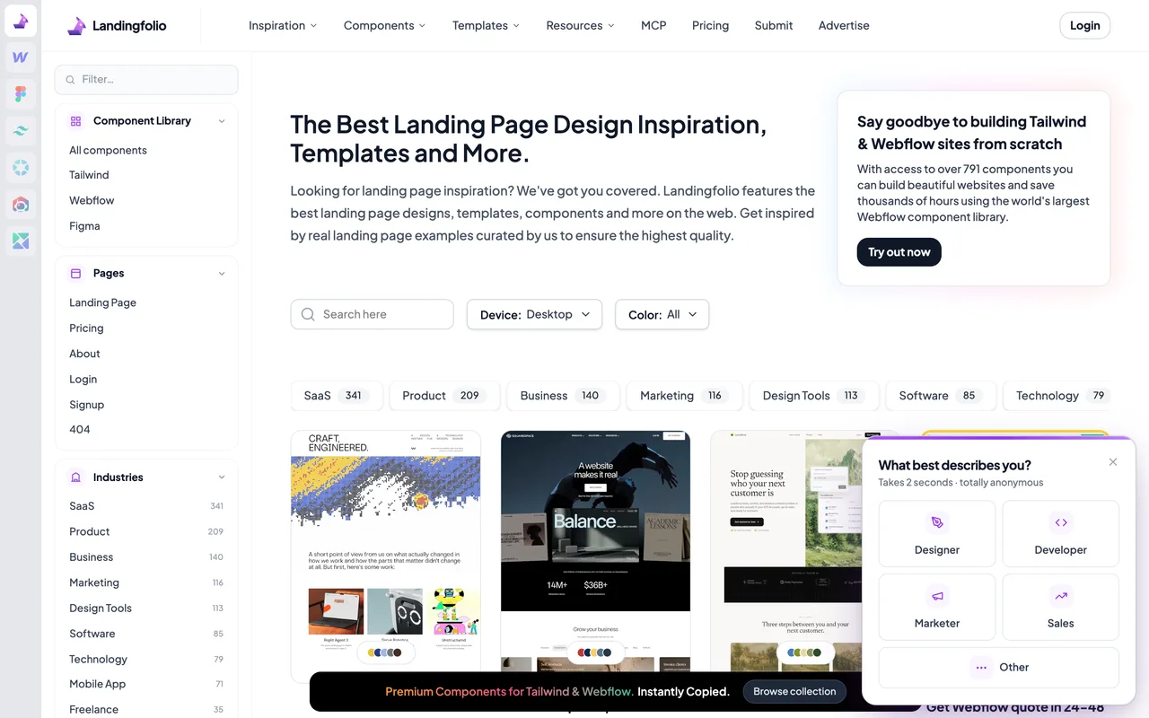 Landingfolio homepage