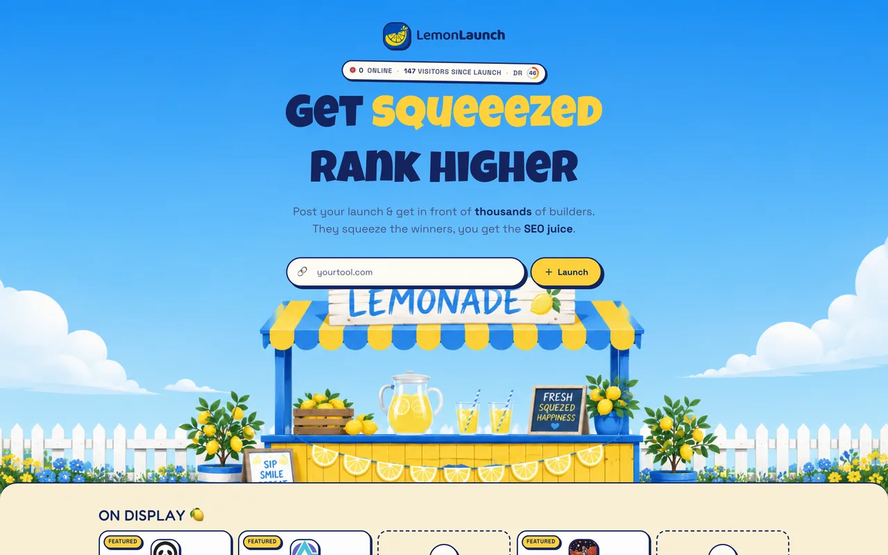 LemonLaunch homepage