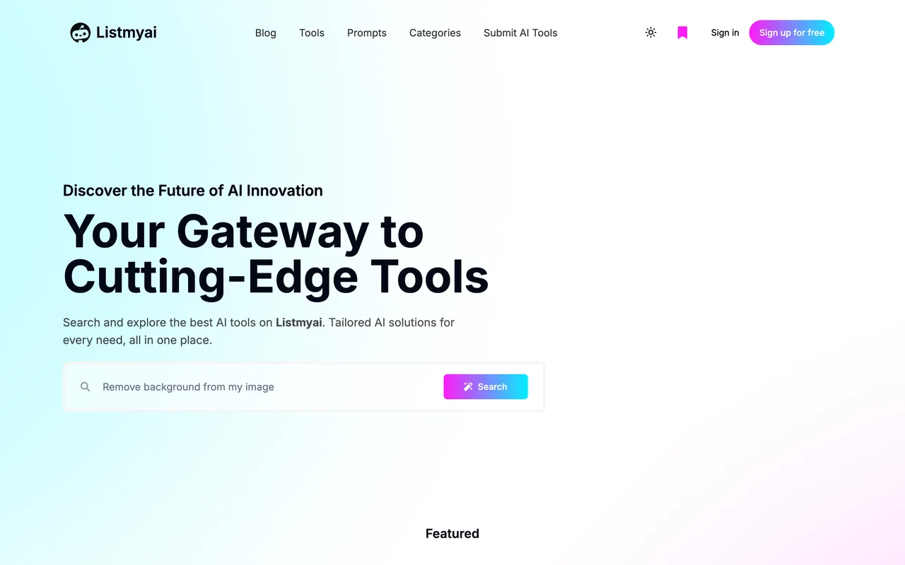 Listmyai homepage