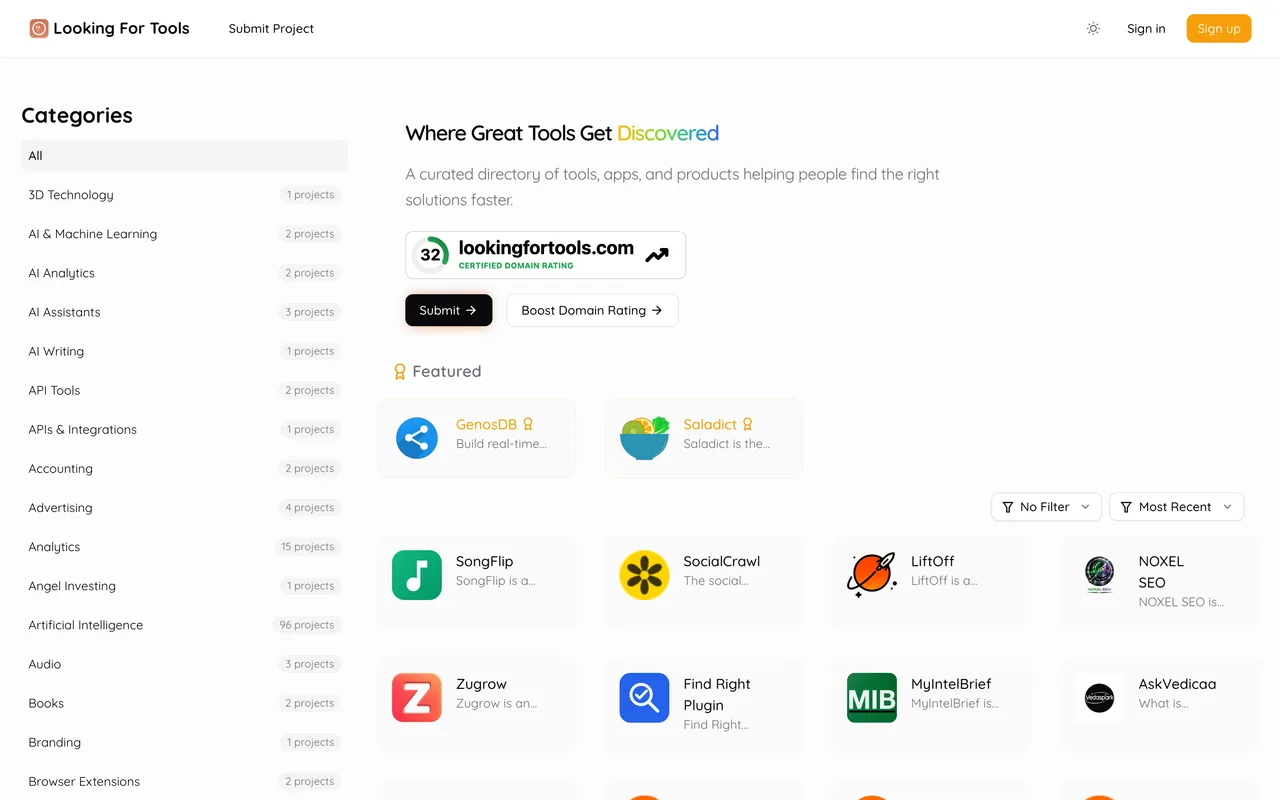 Looking For Tools homepage