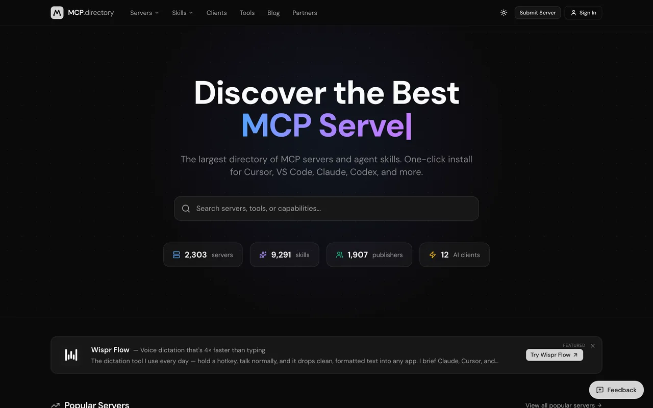 MCP.Directory homepage