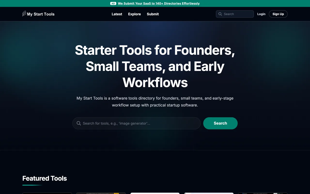 My Start Tools homepage