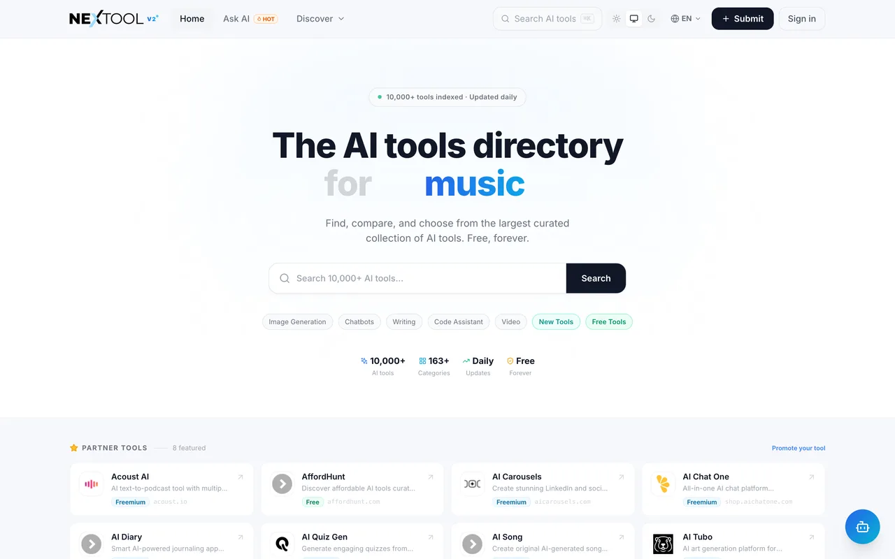 Nextool.ai homepage