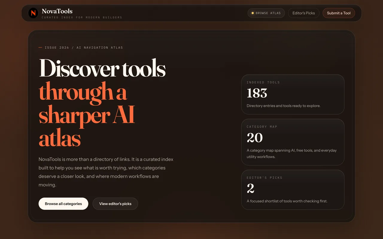 NovaTools homepage