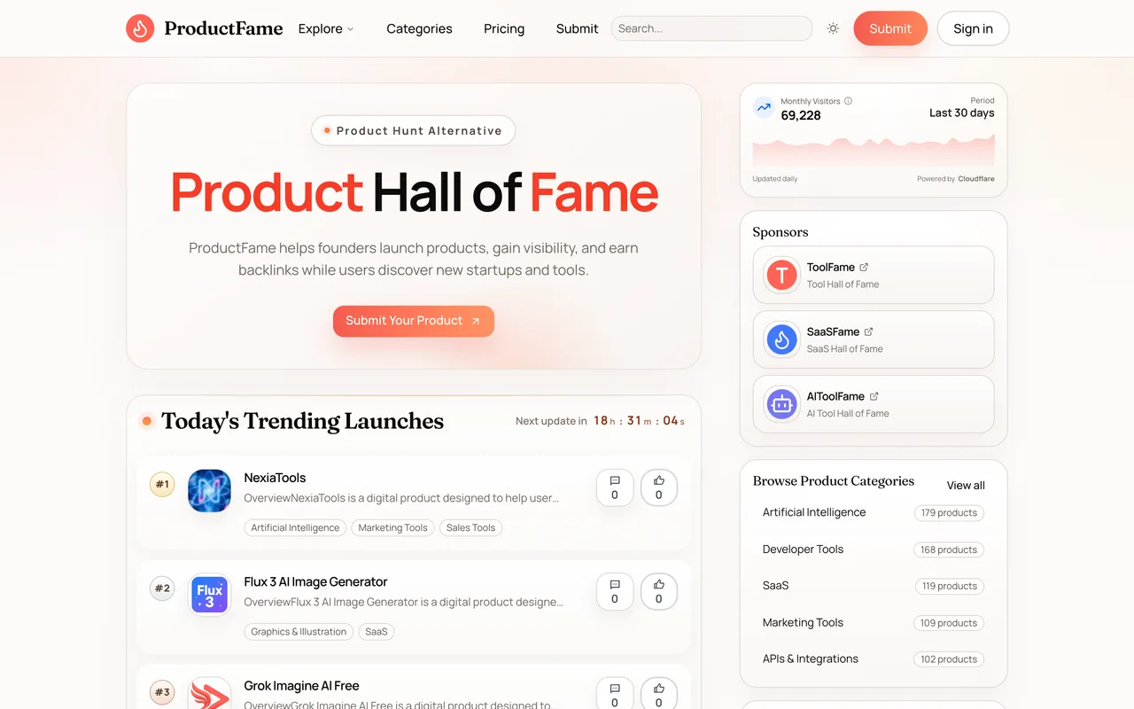 ProductFame homepage