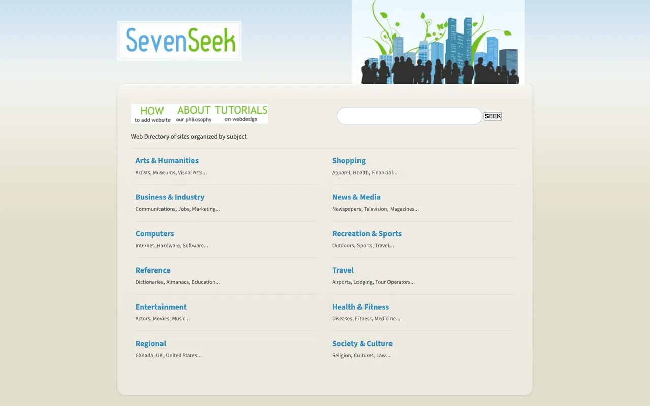 SevenSeek homepage