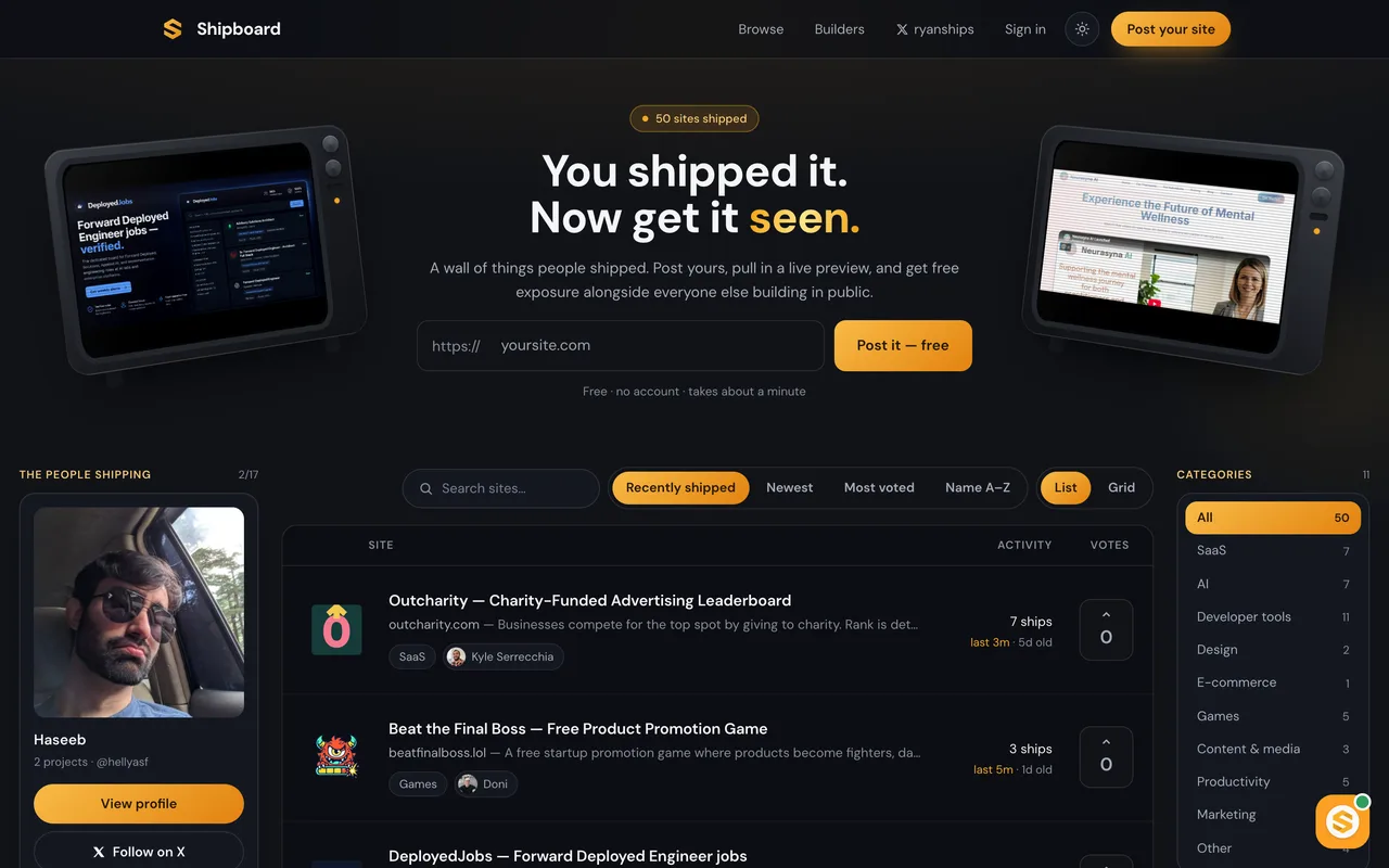 Shipboard homepage