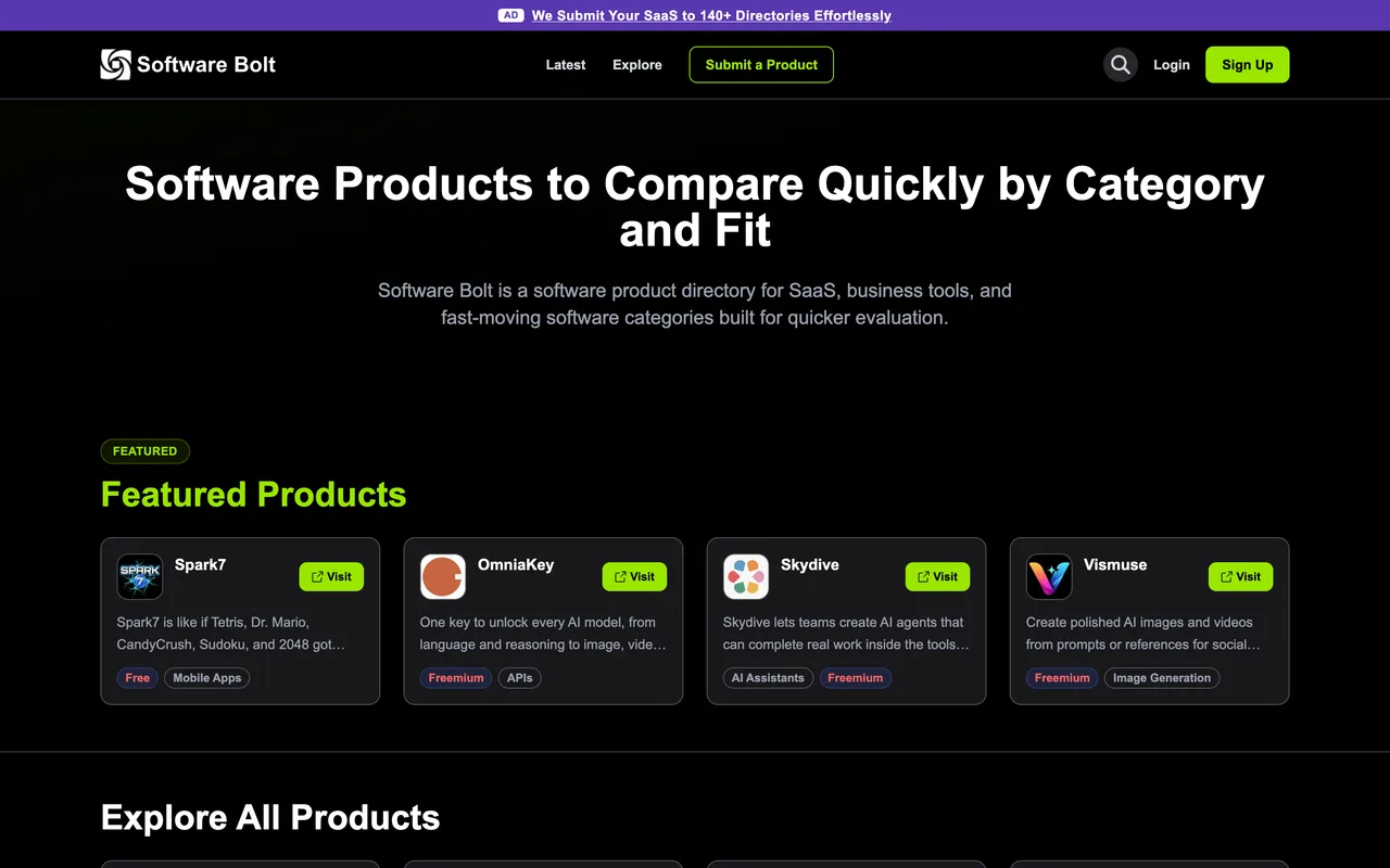 Software Bolt homepage