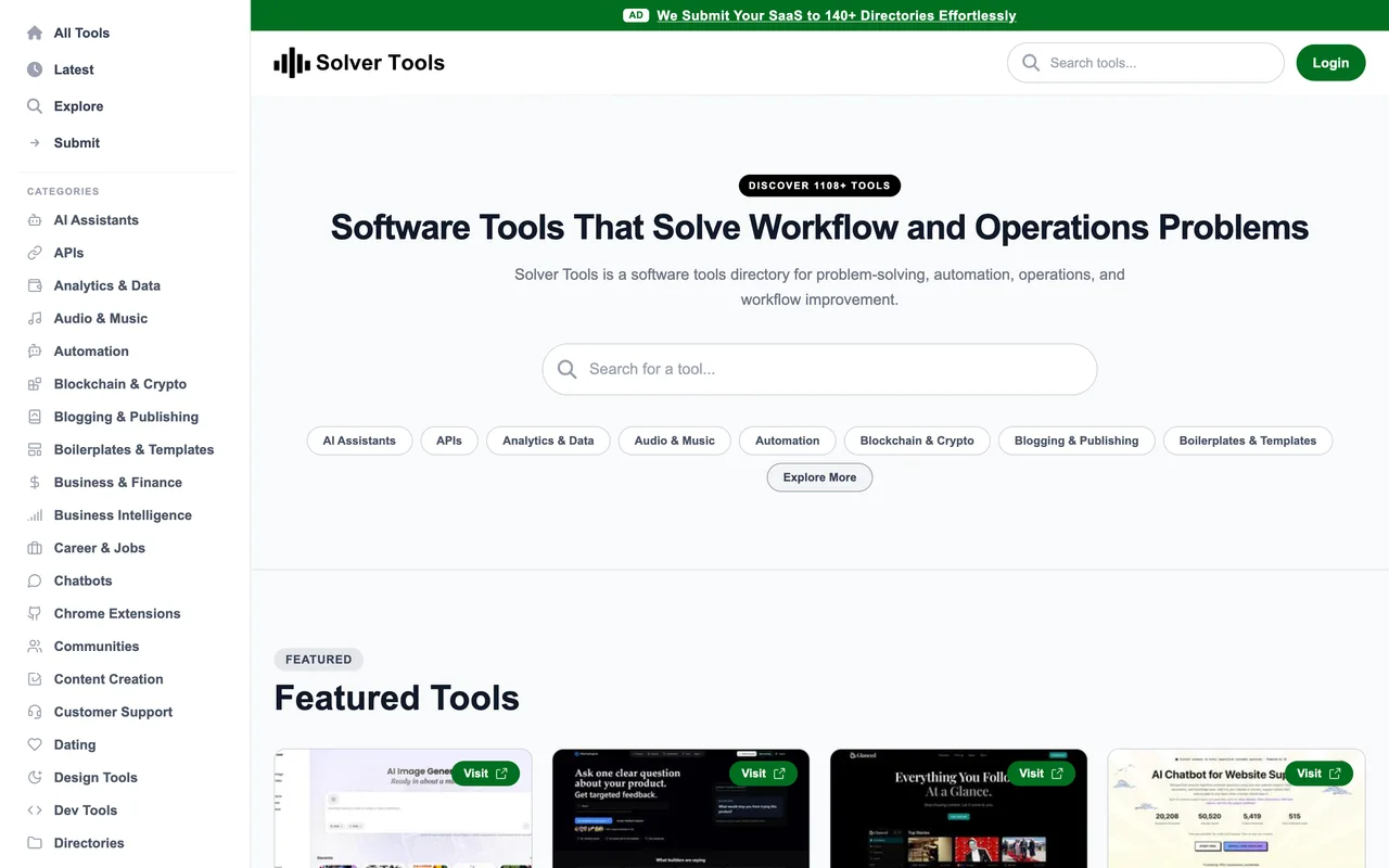 Solver Tools homepage