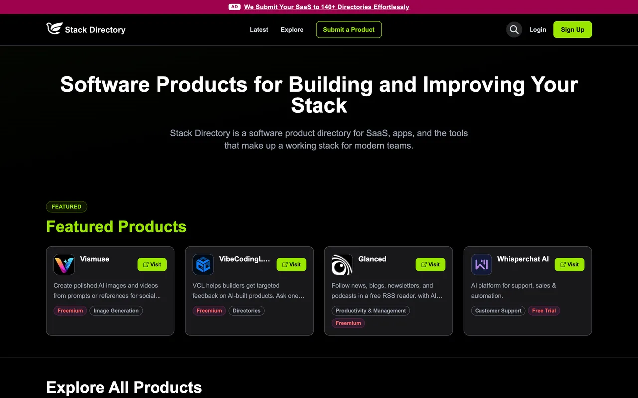 Stack Directory homepage
