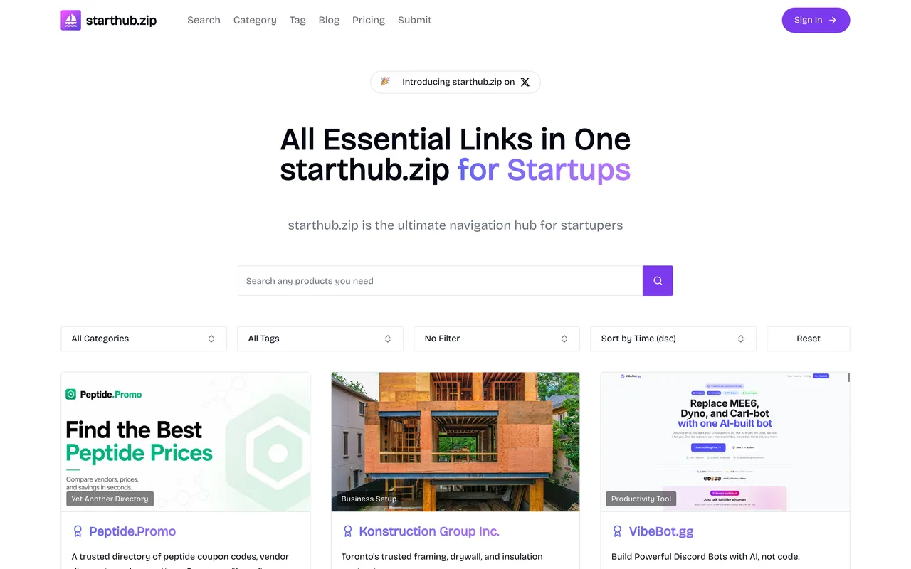 starthub.zip homepage