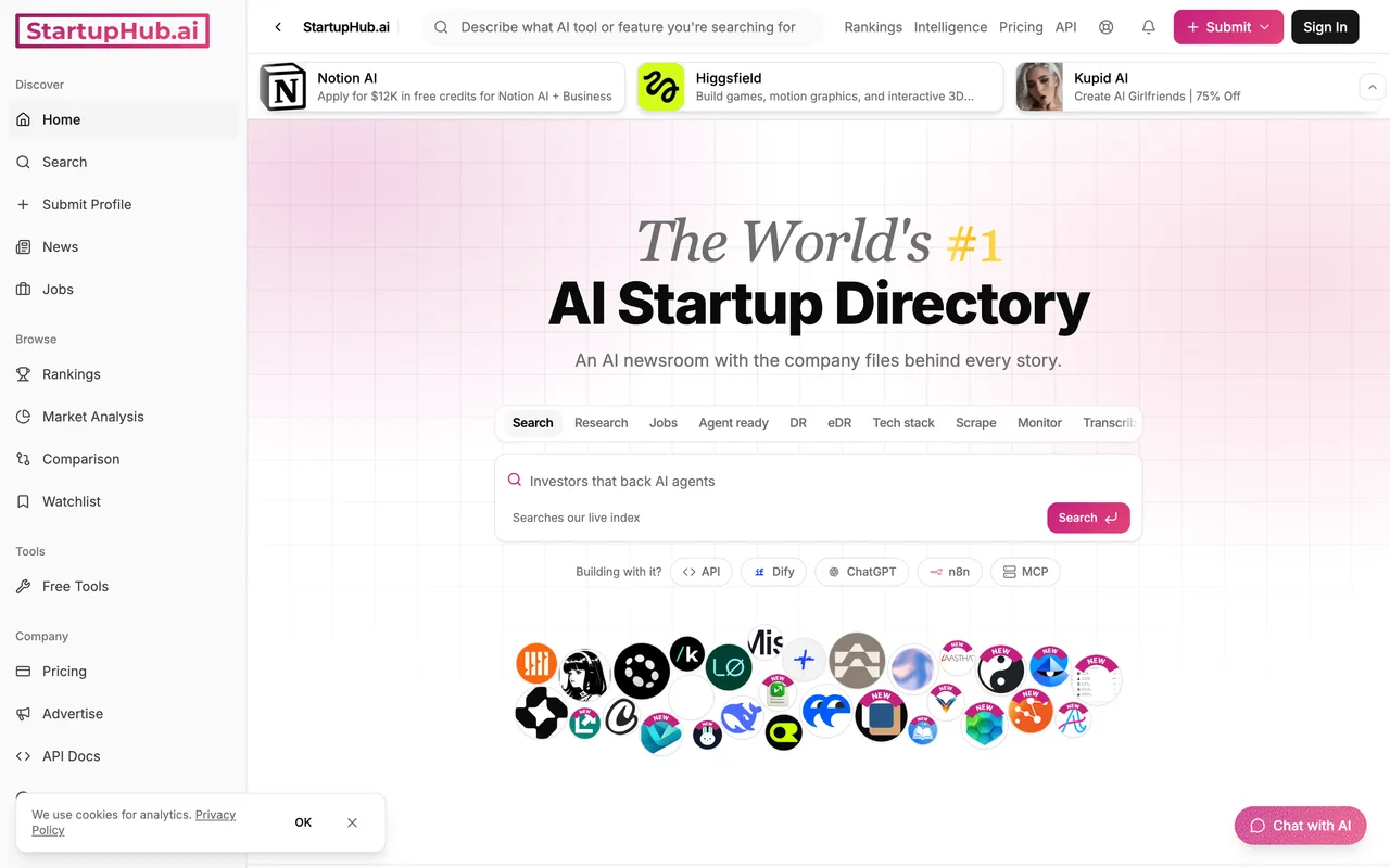 StartupHub.ai homepage