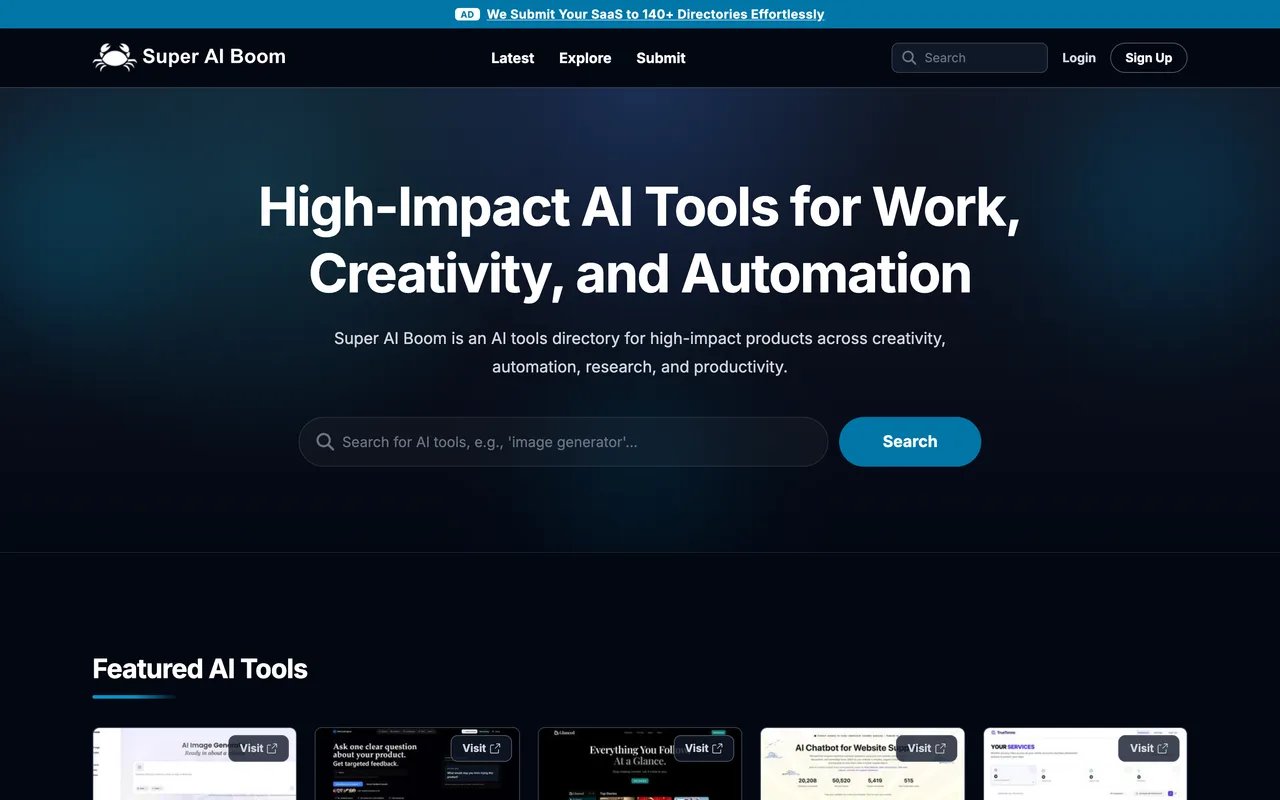 Super AI Boom homepage