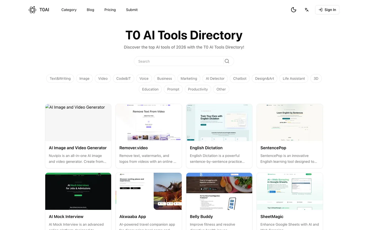 T0AI homepage