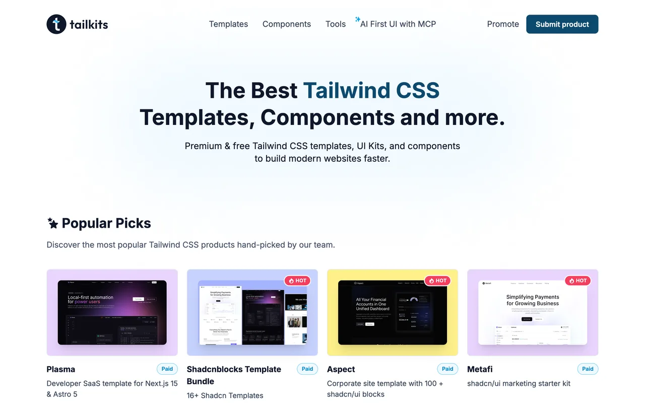 Tailkits homepage