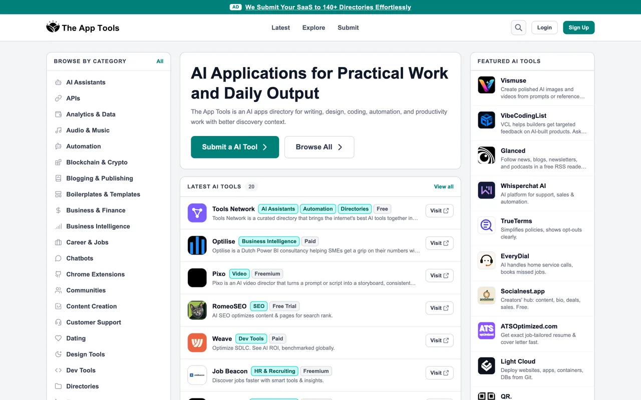 The App Tools homepage