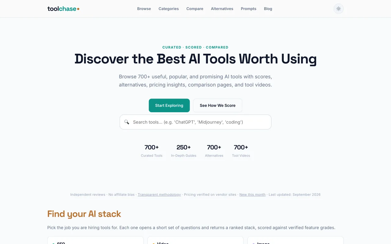 ToolChase homepage
