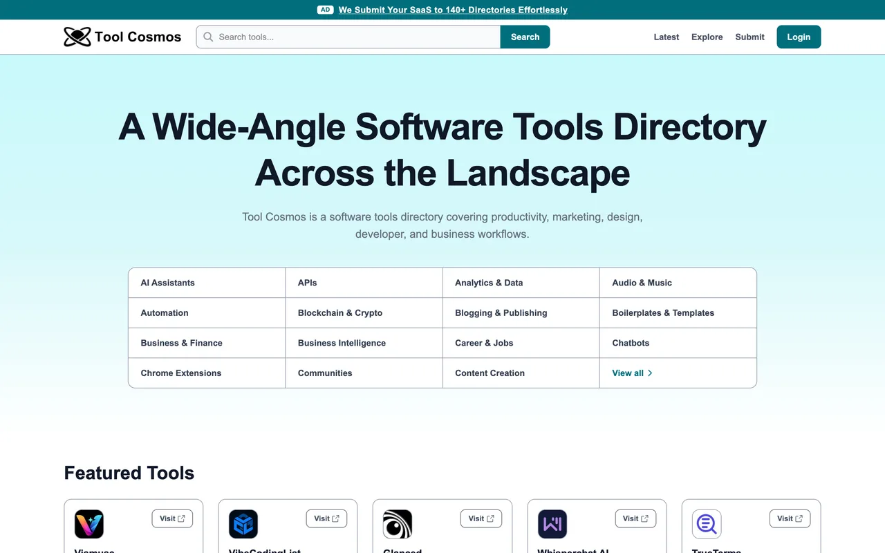 Tool Cosmos homepage