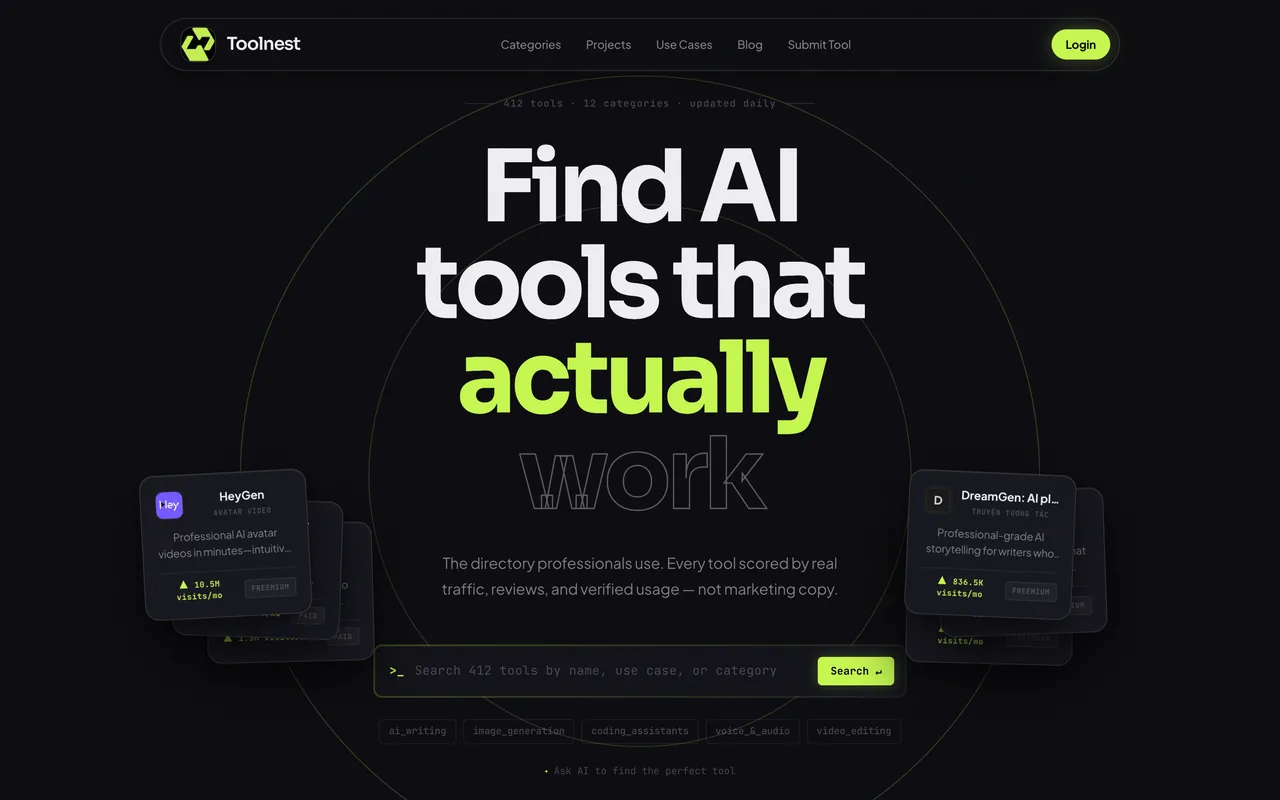 Toolnest homepage