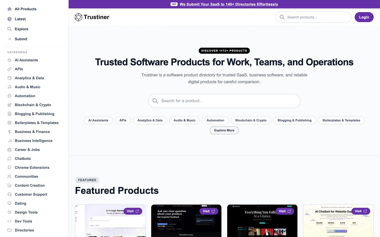 Trustiner homepage