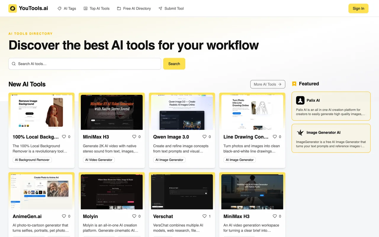 YouTools.ai homepage